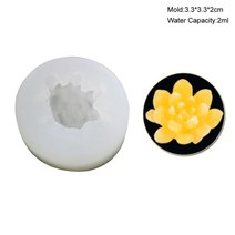 밀랍왁스 천연밀랍왁스 야화 다육 식물 퐁당 실리콘 몰드 3d DIY 캔들 클레이 수지 석고 초콜릿 왁스 꽃 장, 17 YELLOW