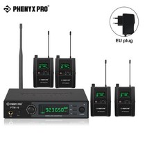 무선 모니터링 시스템 인이어 오디오 스테레오 uhf 송신기 1개 및 바디팩 4개 밴드 phenyx pro용 89개 주파수, EU 플러그-900mhz