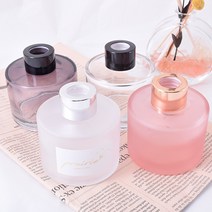 [캔들이케아] 120ml 심플 원형 디퓨저용기(캡포함), 투톤블랙용기/실버캡