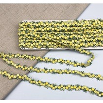 의류 재봉 천수용성 폴리에스터 꽃 자수 레이스 트림 리본 DIY 바느질 공예 패브릭 의류 2 야드, 02 dark yellow