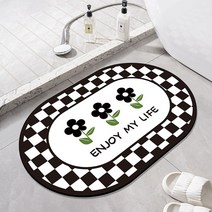 3D 입체팽창 욕실 규조흙 흡수매트 화장실 입구 카페트 미끄럼방지 발 1+1, 금색-타원