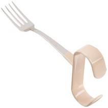 Sammons Preston Vertical Palm Self-Handle Fork Assistive Utensil with 90º Angle Handle Color May V, 1, Color may vary