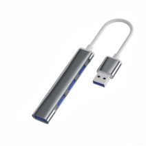 DFMEI 미니 허브 3.0 허브 알루미늄 합금 1 드래그 4 USB 확장 도크 디바이저 고속 전송, 우주 회색