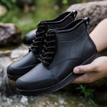 Juli 장화 남성 반바지 미끄럼방지 패션 방수 신발 작업 고무 로우탑 워터 슈즈, 42, 3312퓨어블랙