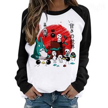 에코퍼 인조퍼 Spirit Away T 셔츠 토토로 스튜디오 지브리 하라주쿠 카와이 셔츠Ullzang 미키 하야오 Tshirt 귀여운 애니메이션 Top Tee 여성