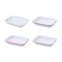 포쉬리빙 법랑 베이커 팬 트레이 Large 화이트 오븐용기 쟁반, 블루