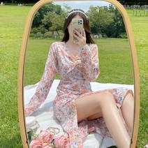 뉴타임즈 여성 긴팔 시폰 롱원피스 N521Z