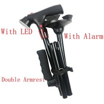 지팡이 접이식 텔레스코픽 지팡이 펠더 LED 워킹 트러스티 스틱 엘더 목발 어머니 아버지, 02 With Alarm and LED, With Alarm and LED