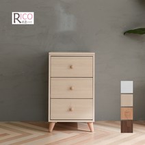 [리코디자인] 앨빈_멀티 3단 400서랍장 서랍장, 화이트