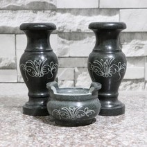 묘지 화병 산소 납골당 꽃병 돌 마블 대리석 1+1 한쌍, 20cm 높이의 화병 한 쌍
