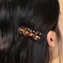 마블링 체인 집게핀 브라운 여성헤어핀 집게핀