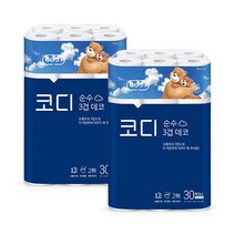 코디 순수 3겹 데코 30m*30롤 x2팩, 30롤 x 2팩