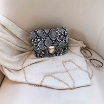 S LUKKC 크로스백 Bags for Women Women Snake Pattern Fashion Shoulder Messenger Bag Casual Chain Small S