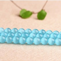 연화 천연 블루 캣츠아이 원석재료 8mm 61012 1줄, 단품