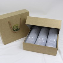 코튼알리오 40수코마사 스마일 수건선물세트 3P, 연그레이