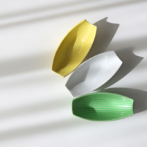 다온아토 나뭇잎 타원 일본 도자기 종지 소스볼 13cm 3종(택1), 화이트