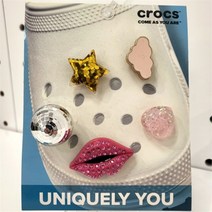 [크록스(아울렛)] CROCS 홈플러스몰04 디스코걸 5개 세트 지비츠 디스코걸 5개 세트, 선택옵션:핑크실버골드／free