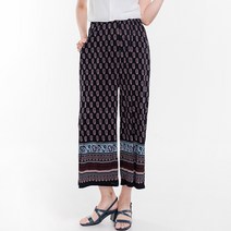 이라인 아이스 보더나염 9부바지 네이비 통바지 밴딩바지