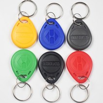 액세스제어 1 개/몫 EM4100 TK4100 EM ID Keyfobs RFID 태그 키 링 카드 100 KHZ 근접 토큰 액세스 제어 출석, [02] 빨간