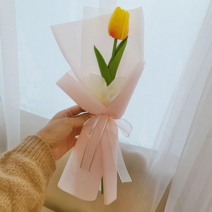 조화 튤립 한송이 꽃다발 졸업꽃다발 단체꽃다발 미니꽃다발 스승의날 어버이날 꽃다발, 망고