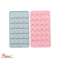 차칸쿡-실리콘몰드 납작하트24구 블루핑크 랜덤1개