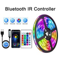 스마트무선블루투스태그 IOS 및 안드로이드 USB LED 스트립 조명 RGB 5050 2835 블루투스 앱 제어 유연한 램프 테이프 리본 다이오드 럭스 TV 백라이트 방 장식, 43.Bluetooth Controller  RGB 5