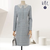 윈(une)[77까지]레이스플랫칼라트위드진주원피스