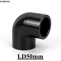 20 ~ 50mm PVC 파이프 블랙 도 팔꿈치 거치대 정원 관개 물 피팅 수족관 탱크 공급 튜브 어댑터, 1Pcs, I.D50mm(DN40)