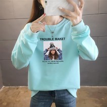 간지난다 bebedi 여성용 트로드 프린팅 긴팔티