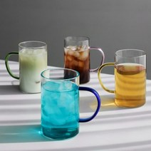 유리잔 유리잔 카페유리컵 아이스커피컵 폴리아, 폴리아 11-3 컬러핸들 머그(핑크 350ml)