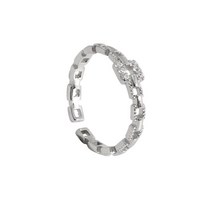 ANKRIC 은반지 마이너 디자인 센스 오픈 인덱스 핑거 링 한국 간단한 여성 성격 힙합 패션 다이아몬드 체인 오픈 링