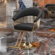 미용의자 전동의자 메이크업의자 헤어 미용실 발판식 등받이, 블랙, 1개