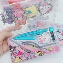 산리오 삼각자 각도기 컴퍼스 세트 쿠로미 시나모롤 마멜
