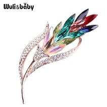 패션 브로치 Wuli amp baby 여러 가지 빛깔의 크리스탈 밀 여성 꽃 결혼식 캐주얼 핀 선물