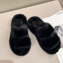 가을 겨울 플러시 슬라이드 신발 여성용 패션 오렌지 슬리퍼 여자 야외 퍼 플랫 캔디 컬러