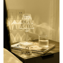 크리스탈 램프 카르텔 감성 USB 유선 LED 다이아몬드 조명, 화이트