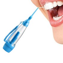 펌핑식 구강세정기 휴대용 수동 물치실(블루), 단품