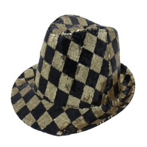 바틀린트 스팽글 반짝이 레트로 무대 소품 카우보이 페도라 중절모 독특한모자