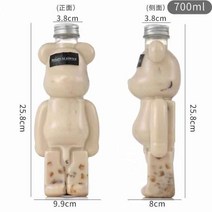 곰돌이 밀크티병 더치커피 콜드브루 쥬스 소스 보틀 플라스틱 납작 페트 pet 음료수 공 병, 700ml 곰 30마리+뚜껑+스티커개