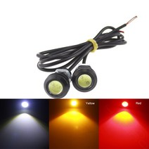 2x 자동차 led 신호 전구 cob 자동 drl 주간 러닝 라이트 독수리 눈 안개 램프 브레이크 역방향 주차 스타일링 노란색 빨간색 18mm 23mm, 노랑