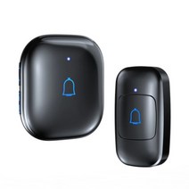 RingBell 장거리 무선 초인종 300m 수신거리 56가지 벨소리 7단계 볼륨조절 IP55방수 송신기, 블랙, 송신기1개+수신기1개