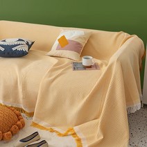 SKANDSALO 쇼파 패드 6인용 천커버 가죽갈이 돌쇼파 매트 천갈이, lingge 옐로우_180 x 340cm