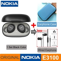 노키아 E3100 TWS 헤드폰 Fone uriulres 무선 블루투스 이어폰 HD 전화 400mh 안드로이드 IOS 레드 오렌지, 16 Black and Case TW13
