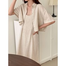 2023 New Design 린넨 재킷 + 원피스 세트