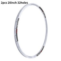 자전거 림 MTB 로드 픽시 휠셋 휠 바퀴 부품 2 20 인치 작은 바퀴 32 구멍 접는 레드 블루 골드 컬러 더블 레이어 합금 1.35-2.125 타이어, 2pcs 흰색