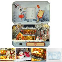 DIY 3D 수제 재미있는 인형의 집 극장 미니어처 상자 귀여운 집 조립 키트 장난감 선물, Winter