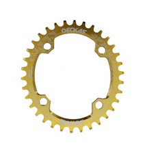 자전거 크랭크암 Deckas-타원형 체인링 104BCD 시마노 MTB 자전거용 링 32t 34 36 38T 초경량 톱니 플레이트 체인휠 104 bcd, 04 golden_01 32T