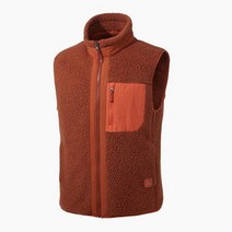 코오롱스포츠 남성 폴라텍 플리스 베스트 러스트 가슴 패치 안감 리사이클 폴리 친환경 조끼 JWVAW20311RUS