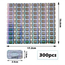 레이저 레벨기 레이저줄자 레이저수평자 300/600pcs 2.5x1.5cm 보안 씰 Tamper Proof 스티커 홀로그램 보증 Void 라벨 일련 번호 접착, 300개