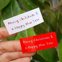 피크닉앤패키지 크리스마스 선물포장용품 산타 루돌프 비닐봉투 포장지, 42_xmas레터링 스티커 16개, 1개